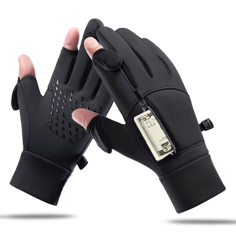Winter Warm Touch Screen Gloves Outdoor Windproof Waterproof Cold-Proof Gloves Men Driving Cycling Fishing Ski Gloves