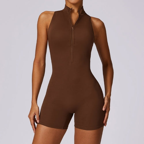 Fitness yoga Jumpsuit With Zipper