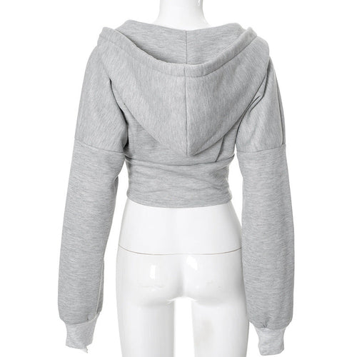 Corset Zipper Hoodie Cardigan