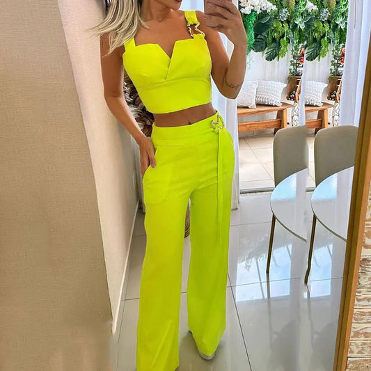 Casual Top and Wide Pants Set