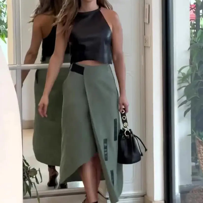 Two-Piece Set with Crop Top Skirt