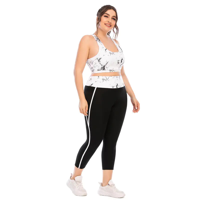 Plus Size Women's 2-Piece Gym Fitness Tracksuit Set