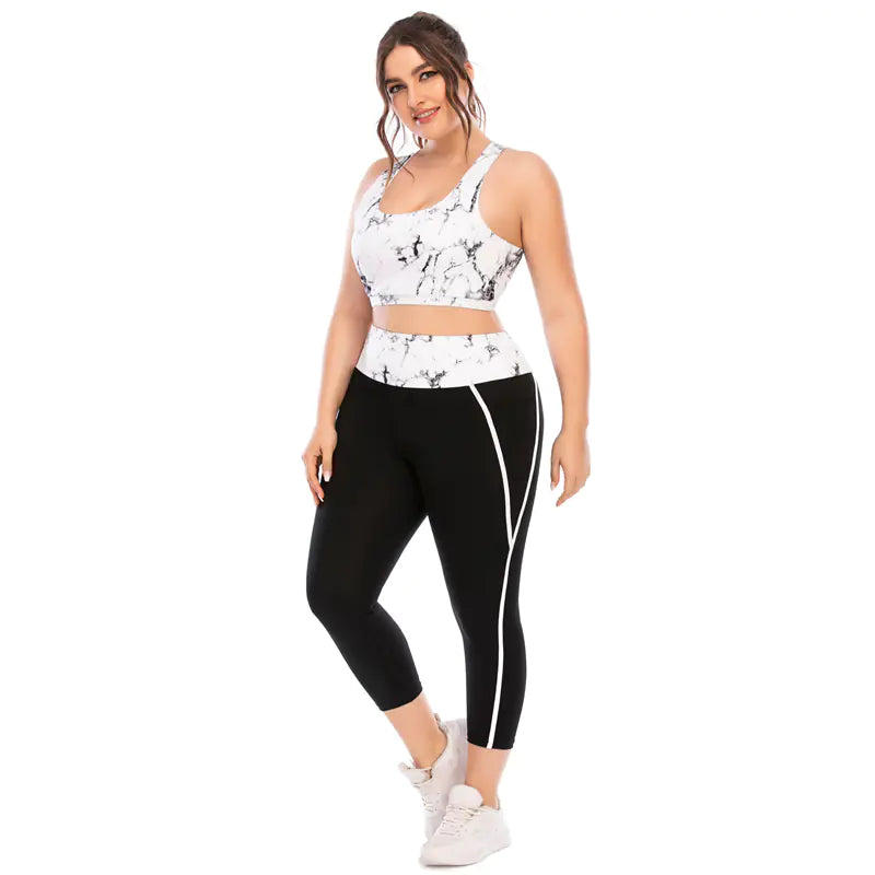 Plus Size Women's 2-Piece Gym Fitness Tracksuit Set