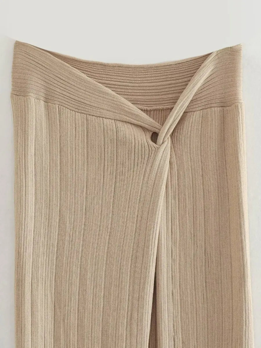 Cross Neck Halter Top and Skirt Set