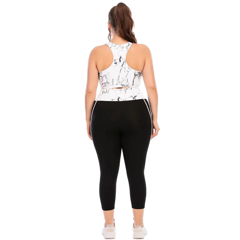Plus Size Women's 2-Piece Gym Fitness Tracksuit Set