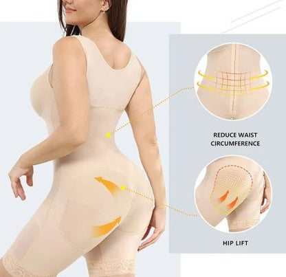 Vest Bodysuit with Zipper - Waist Cincher One-Piece