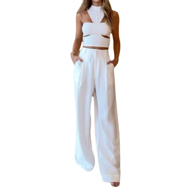 Set with Halter Top and Wide Pants