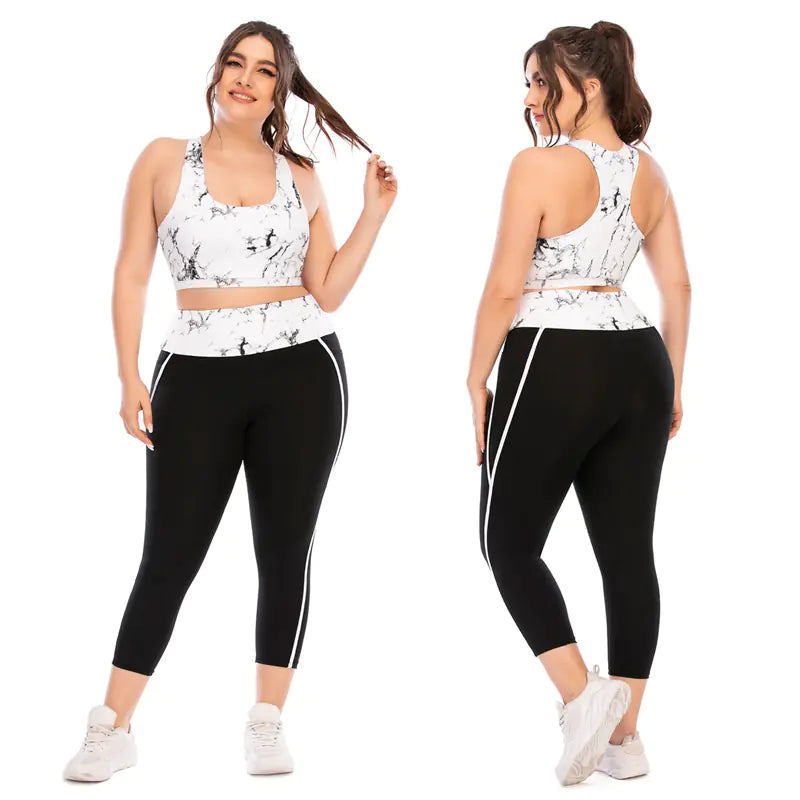 Plus Size Women's 2-Piece Gym Fitness Tracksuit Set